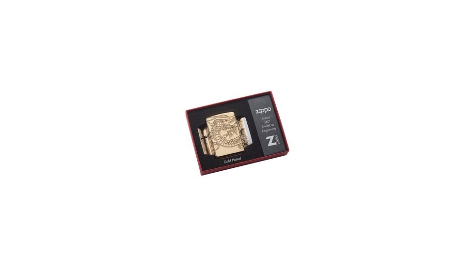 Zippo Chinese Dragon Lighter, High Polish Gold Plate 29265