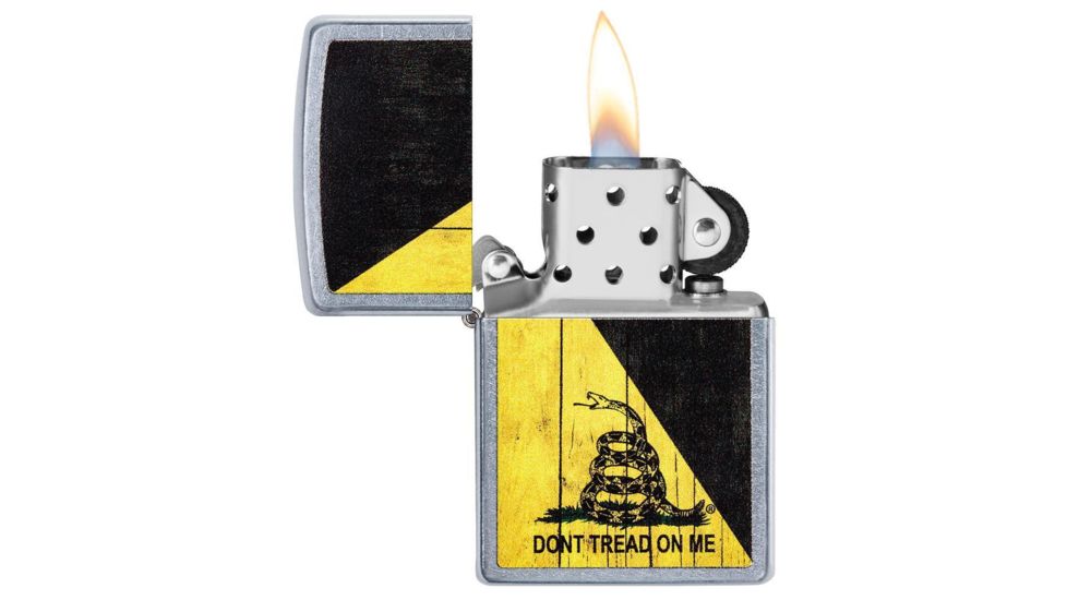 Zippo Dont Tread on Me Street Chrome Pocket Lighter 29842
