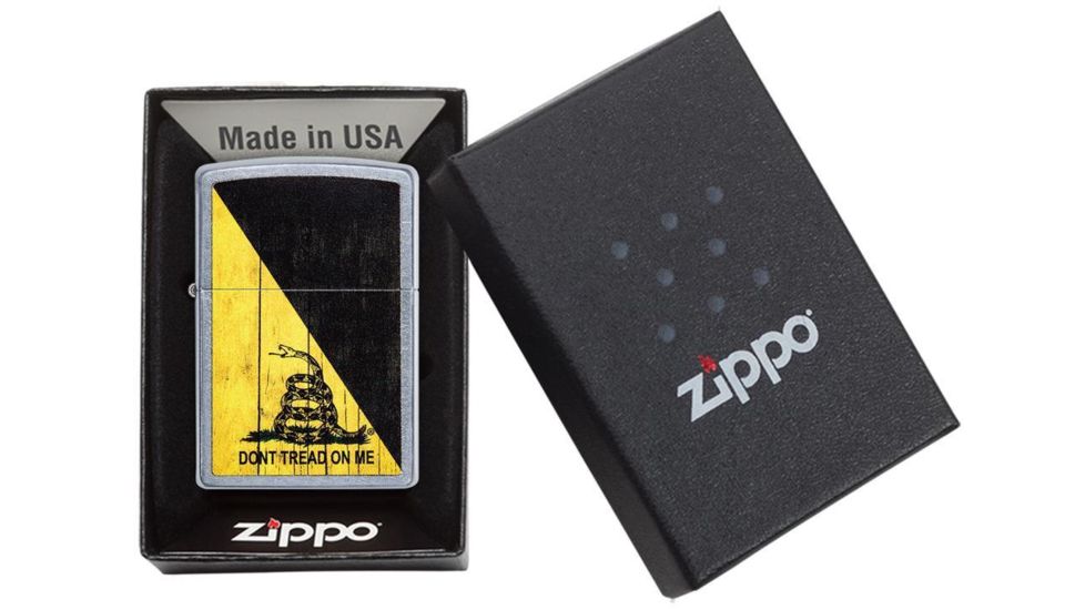 Zippo Dont Tread on Me Street Chrome Pocket Lighter 29842