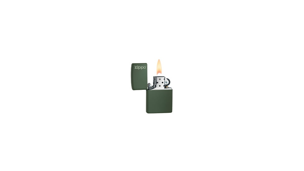 Zippo Classic Style Lighter w/ Zippo Logo, Green Matte 221ZL