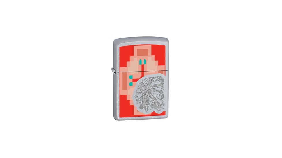 Zippo Indian Chief Classic Style Lighter, Satin Chrome 28068