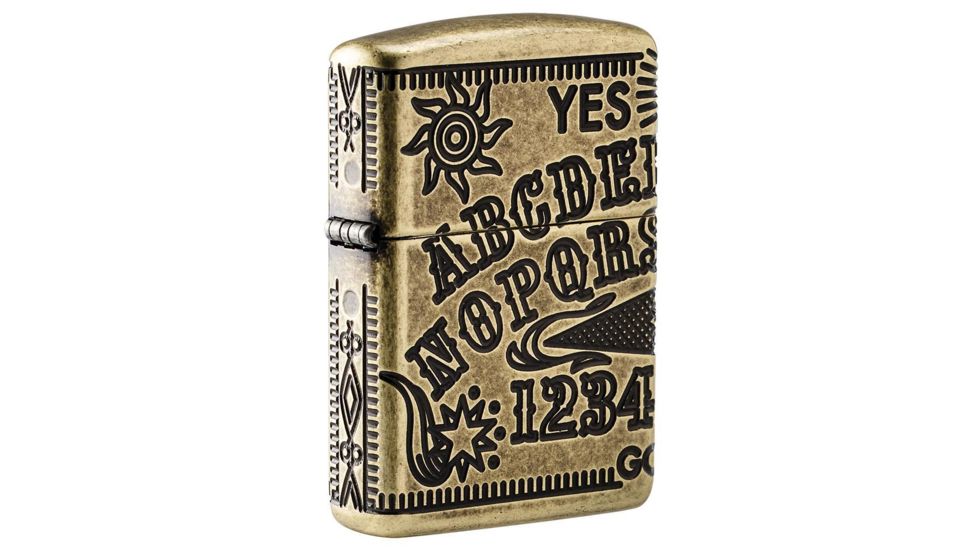Zippo Ouijia Board Pocket Lighter, Antique Brass Armor, 49001