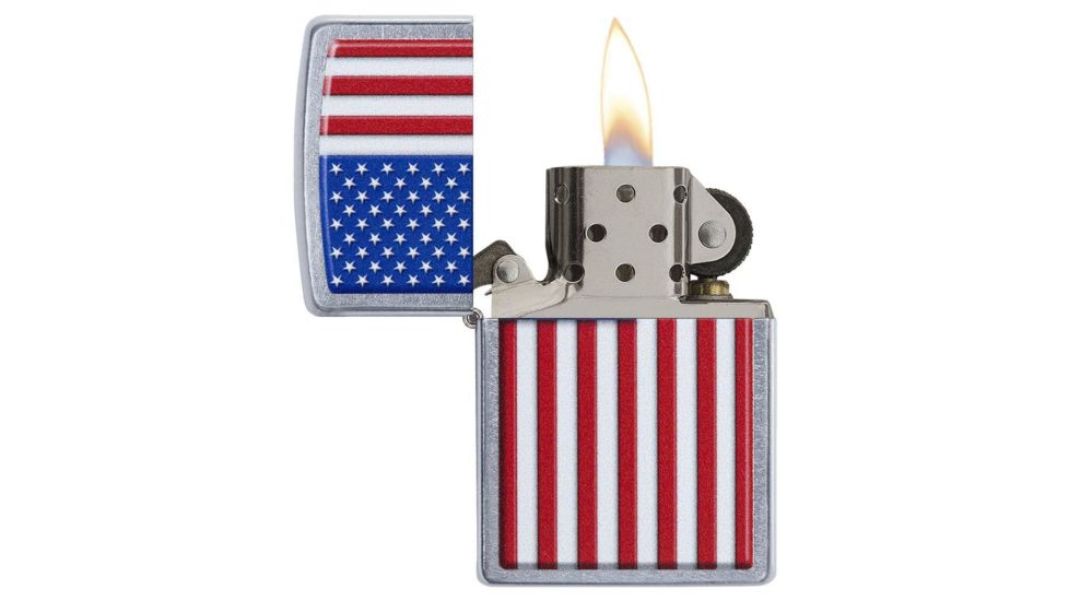 Zippo Patriotic Street Chrome Pocket Lighter 29722