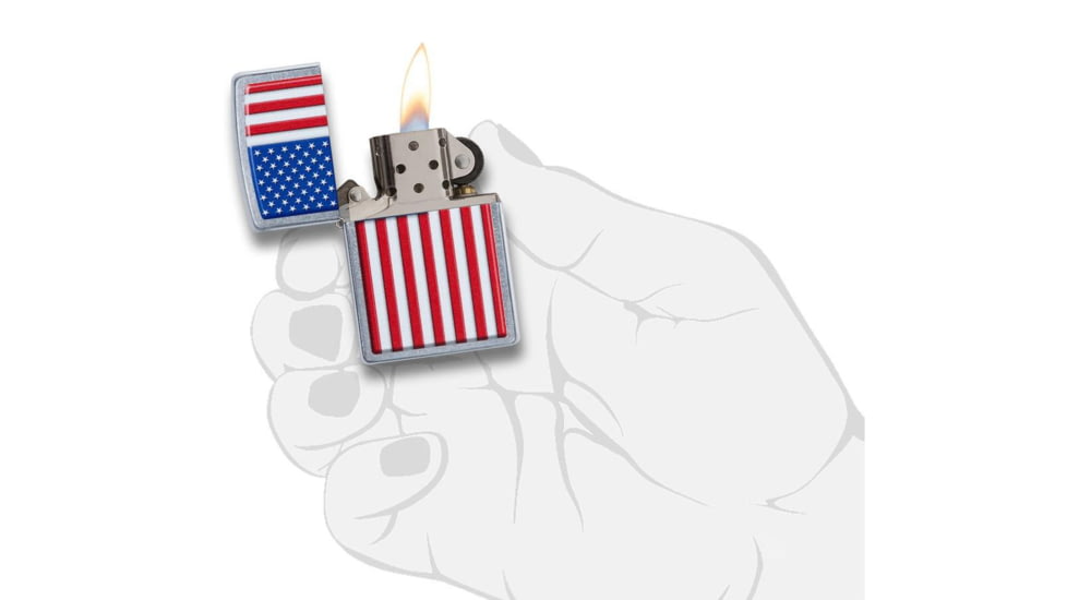 Zippo Patriotic Street Chrome Pocket Lighter 29722