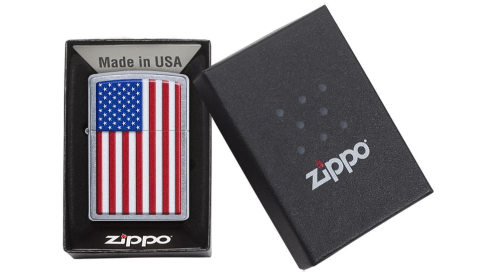 Zippo Patriotic Street Chrome Pocket Lighter 29722