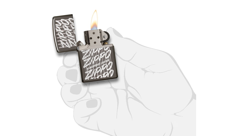 Zippo Script Black Ice Pocket Lighter, 29631