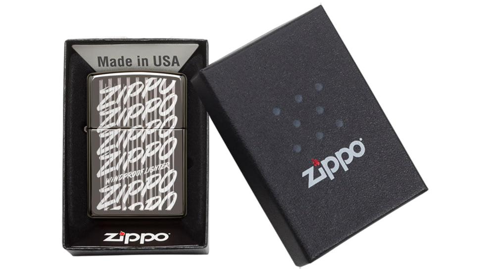 Zippo Script Black Ice Pocket Lighter, 29631