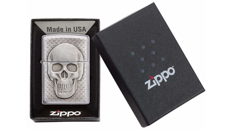 Zippo Skull with Brain Surprise Pocket Lighter 29818