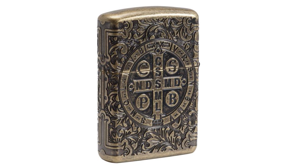Zippo St. Benedict Design Pocket Lighter w/ Box 29719