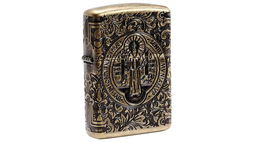Zippo St. Benedict Design Pocket Lighter w/ Box 29719