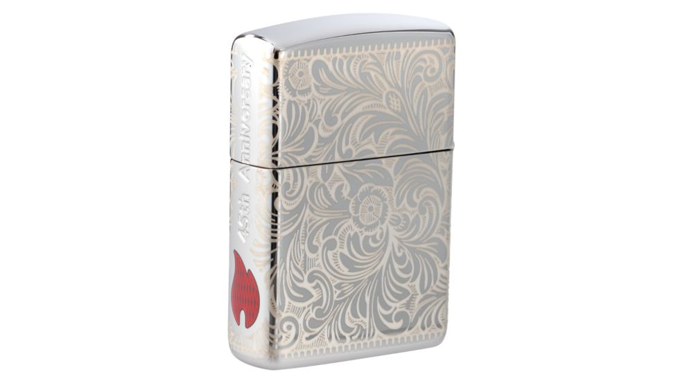 Zippo Venetian 45th AnniversaryLighter w/ Click, Silver, One Size, 49053