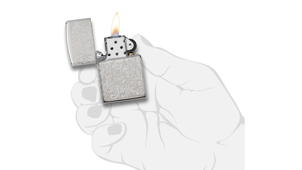 Zippo Venetian 45th AnniversaryLighter w/ Click, Silver, One Size, 49053