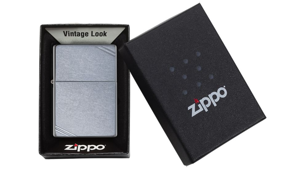 Zippo Vintage Street Chrome, Silver w/Slashes, ZI267