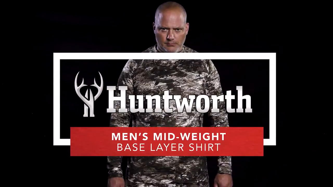 opplanet huntworth 9431 mens mid weight base layer shirt trn video