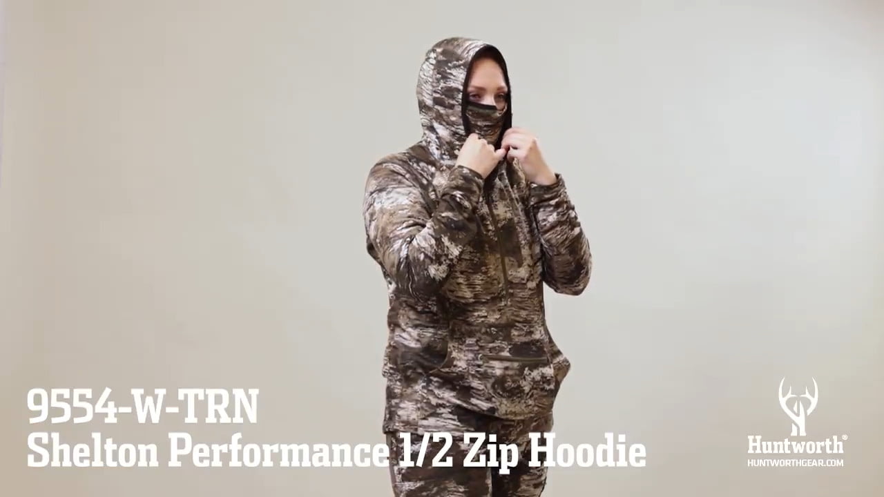 opplanet huntworth womens shelton mid weight hunting hoodie with facemask video