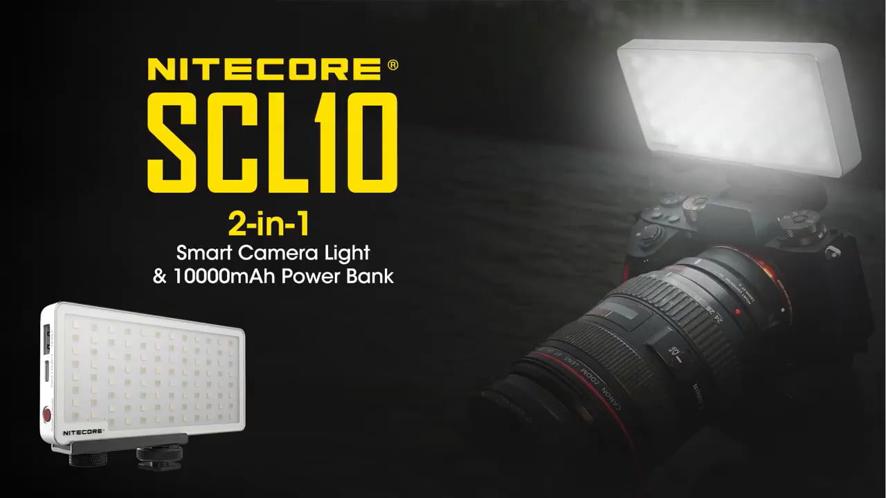 opplanet nitecore scl10 2 in 1 smart camera light and power bank video