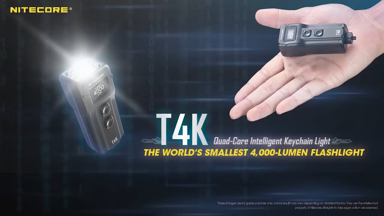 opplanet nitecore t4k 4000 lumen ultra bright edc flashlight video
