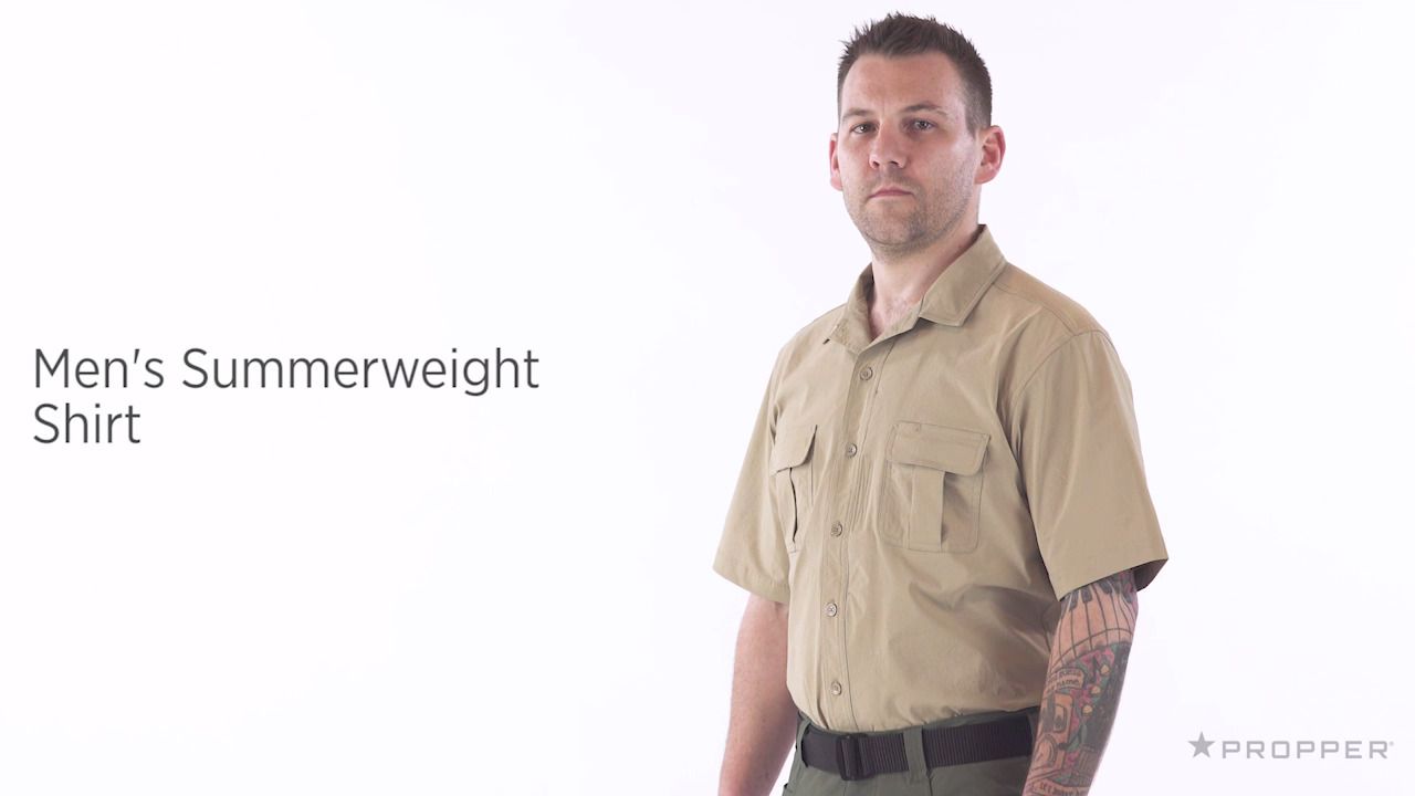 opplanet propper mens summerweight shirt video