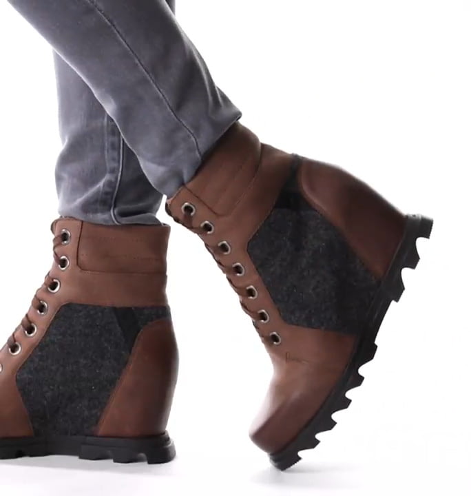 opplanet sorel joan of arctic wedge iii lexie bootie tobacco black video