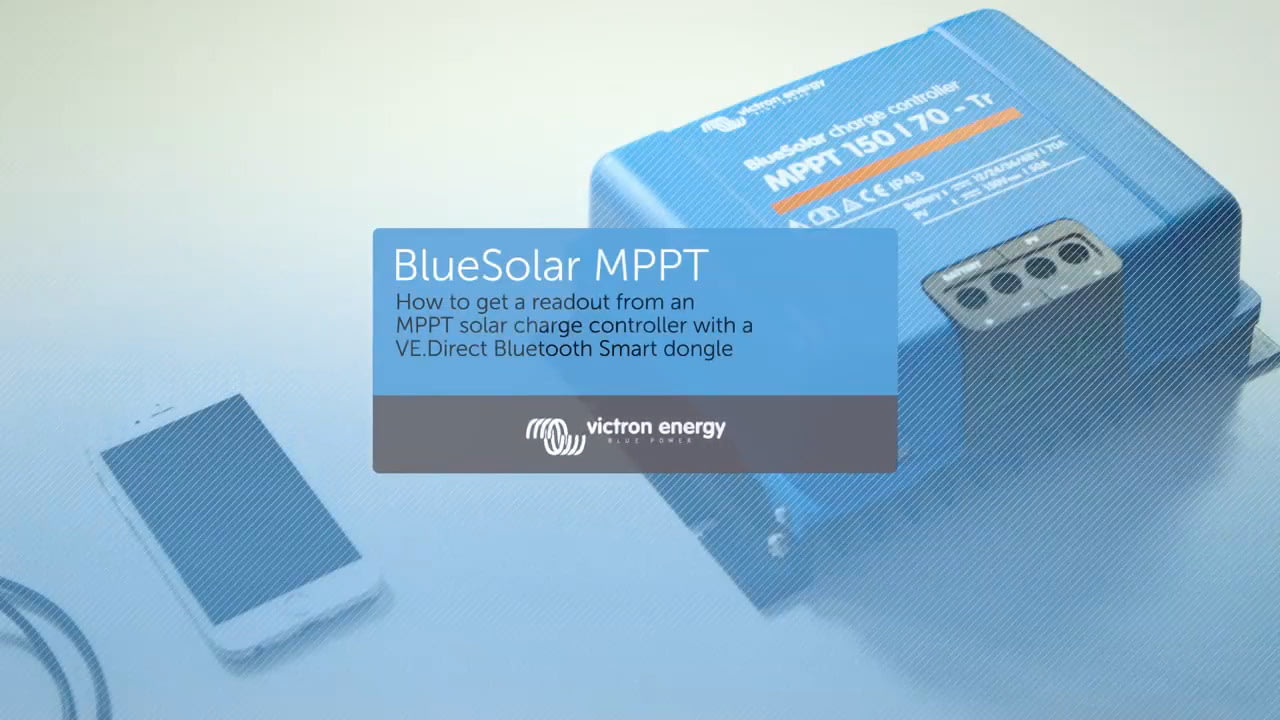 opplanet victron energy how to get a readout from an mppt with a ve direct bluetooth smart dongle video