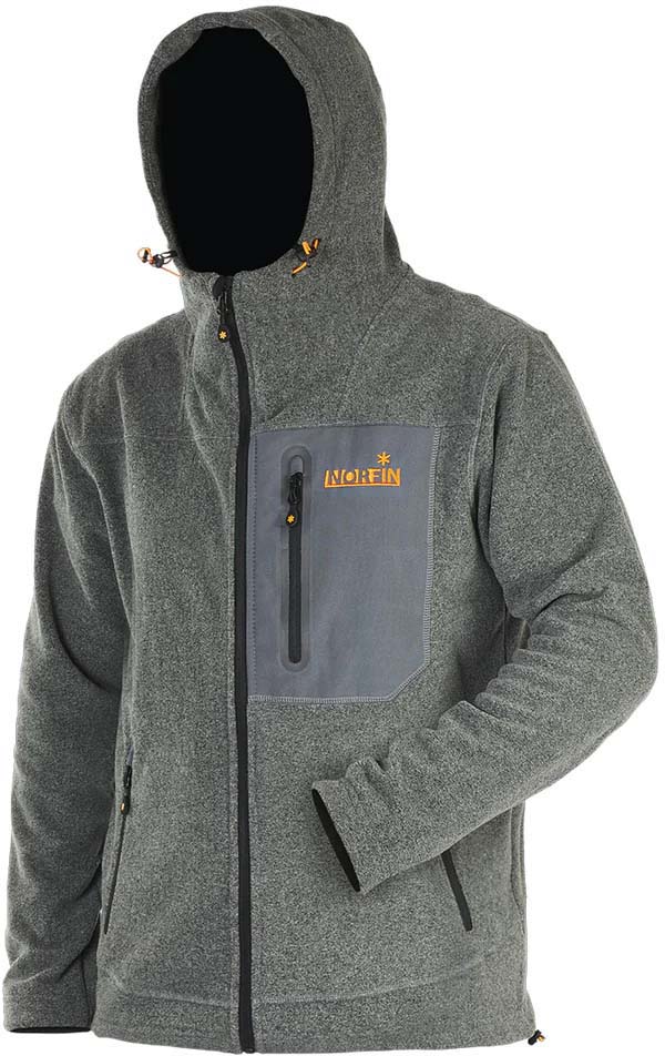 Norfin Fleece Jacket w/ Hood Onyx - Men's FREE S&H 450003-L